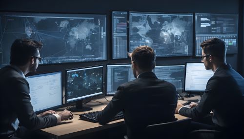 An-image-showing-a-team-of-cybersecurity-experts-analyzing-network-vulnerabilities-and-providing-detailed-reports-